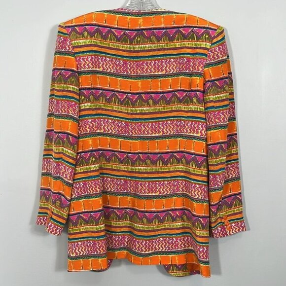 August Silk Colorful Patterned Blazer size 6 - Picture 5 of 5